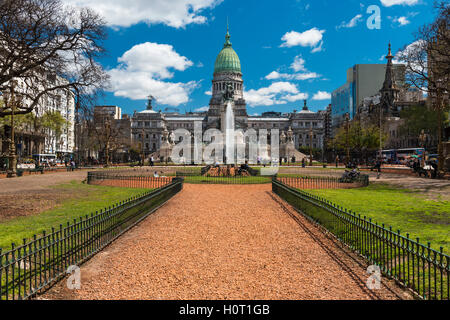 Buenos Aires, Argentina - 4 Ottobre 2013: vista del Congresso Nazionale dell'Argentina a Buenos Aires. Foto Stock