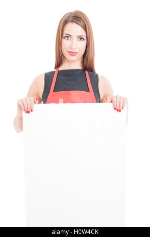 Bella dipendente azienda banner vuoto con copia spazio bianco su sfondo per studio Foto Stock