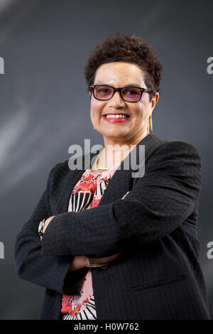 Jackie Kay MBE FRSE, Scottish poeta e romanziere. Ella è la terza Makar moderno, il poeta Scozzese laureate, all'Edinburgh International Book Festival. Edimburgo, Scozia. 15 Agosto 2016 Foto Stock