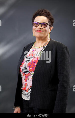 Jackie Kay MBE FRSE, Scottish poeta e romanziere. Ella è la terza Makar moderno, il poeta Scozzese laureate, all'Edinburgh International Book Festival. Edimburgo, Scozia. 15 Agosto 2016 Foto Stock