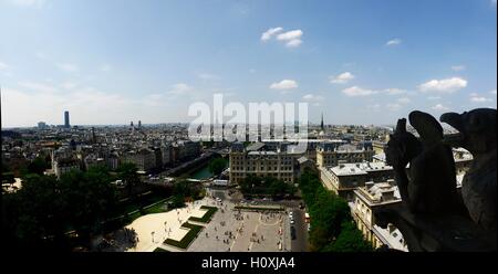 Parigi visto da Notre Dame torre Foto Stock