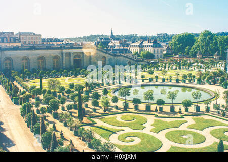 Aranciera giardino al castello di Versailles Foto Stock
