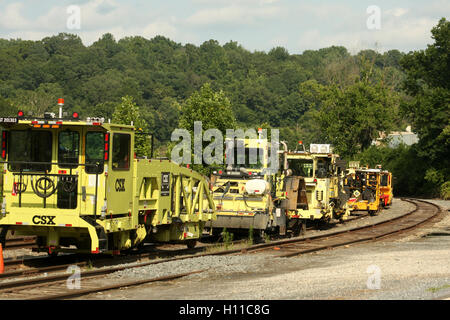 Macchine industriali su ferrovia presso il complesso industriale in Virginia, USA Foto Stock