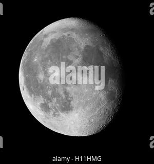Luna - Gibbous calante Foto Stock
