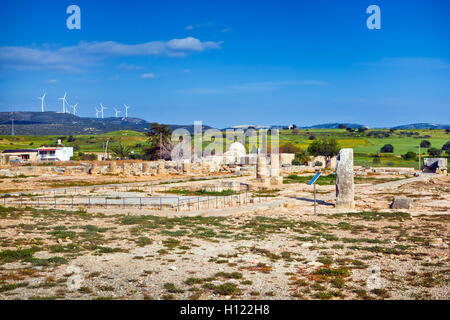 Basilica in rovina in Paphos, Cipro Foto Stock