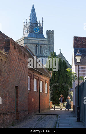 Santa Maria Vergine Chiesa da Pebble Lane, Aylesbury, Buckinghamshire, Inghilterra, Regno Unito Foto Stock