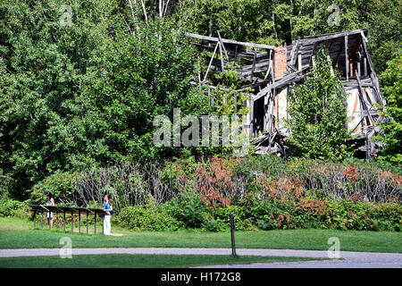 Villaggio fantasma di Val-Jalbert, Canada Foto Stock