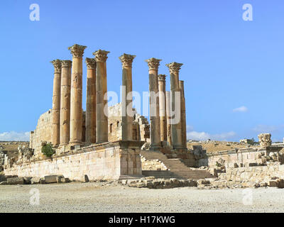 Cella del tempio di Artemide, templi romani a Jerash, Giordania Foto Stock