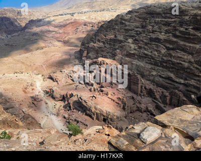 Petra dal di sopra, Giordania Foto Stock