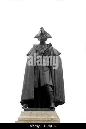 Statua del generale Wolfe nel Greenwich Park di fronte al Tamigi Maggiore Generale James Wolfe (2 gennaio 1727 - 13 settembre 1759) era un Foto Stock