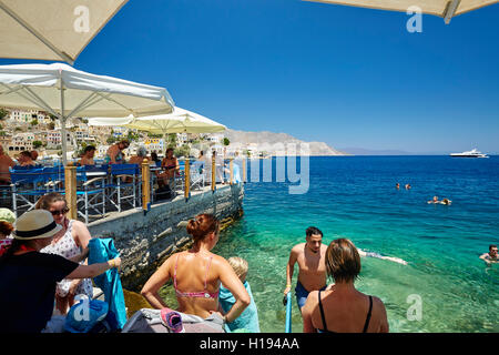 Symi Harbour, Rodi Foto Stock