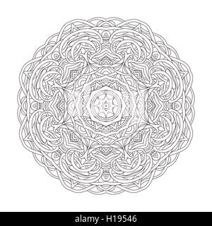 Mandala. Vintage disegnati a mano decorativo illustrazione vettoriale. round pizzi design Illustrazione Vettoriale