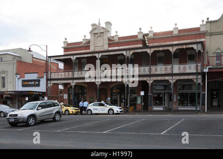 Streetscapes storico di architettura coloniale lungo Vincent Street Daylesford Victoria Australia Foto Stock