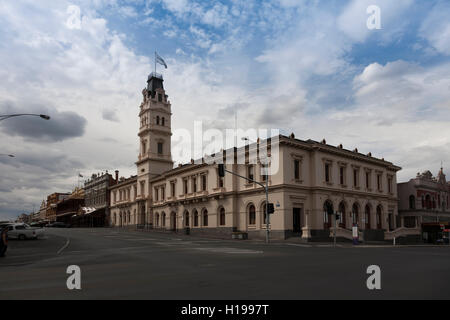 L'ex Ballarat Post Office (1864) era il più grande edificio Vittoriano del suo genere al di fuori di Melbourne generale Post Office. Foto Stock