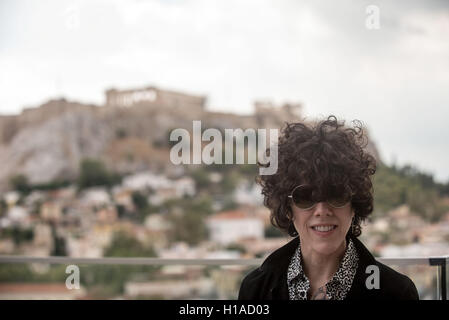 Atene, Grecia. Il 22 settembre, 2016. Laura Pergolizzi (LP) dà una conferenza stampa ad Atene in Grecia. Laura darà un concerto di venerdì 239. Credito: Aristidis Vafeiadakis/ZUMA filo/Alamy Live News Foto Stock