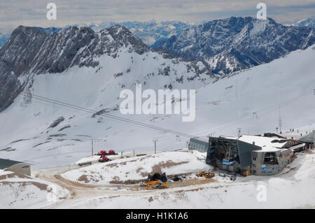Inverno, Alpen, Seilbahn, Zugspitzplatt, Zugspitze, Bayern Foto Stock