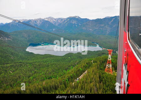 Il Bayern, Seilbahn, Eibsee, Zugspitzbahn, Zugspitzseilbahn Foto Stock
