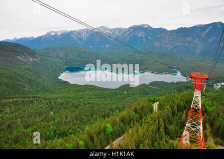 Il Bayern, Seilbahn, Eibsee, Zugspitzbahn, Zugspitzseilbahn Foto Stock