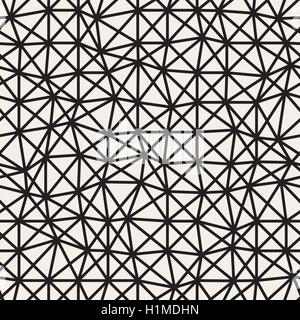 Vector Seamless in bianco e nero di triangoli irregolari di griglia Illustrazione Vettoriale
