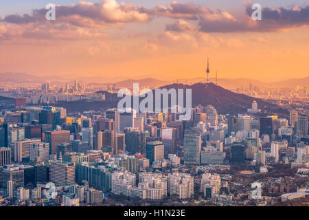Seul skyline della città,Corea del Sud Foto Stock