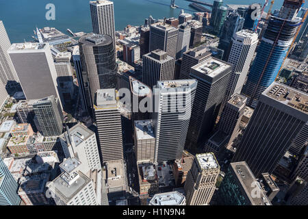 Il centro cittadino di San Francisco cityscape skyline vista aerea. Foto Stock