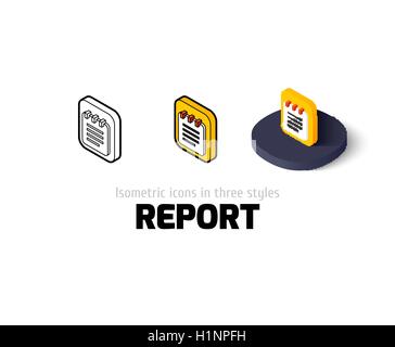 Icona di report in stile differente Illustrazione Vettoriale
