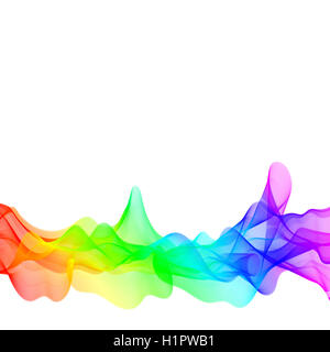 Linee astratte con i colori del arcobaleno su sfondo bianco Foto Stock