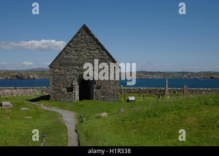 St orano la cappella di Iona Abbey, Iona, Ebridi Interne, Scozia Foto Stock