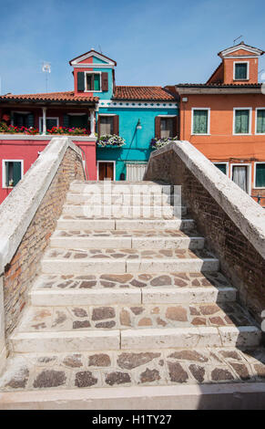 Fasi di un ponte a Burano Venezia Italia Foto Stock