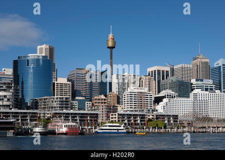 Sul lato occidentale del CBD di Sydney Kings wharf, Darling Harbour di Sydney, Nuovo Galles del Sud Australia Foto Stock