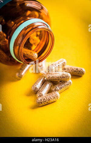 Lievito di birra capsule. Foto Stock