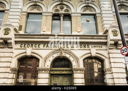 George Farmiloe e Sons Limited warehouse in Smithfield, London, Regno Unito Foto Stock