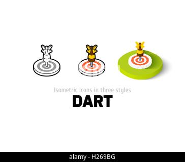 Icona di Dart in stile differente Illustrazione Vettoriale