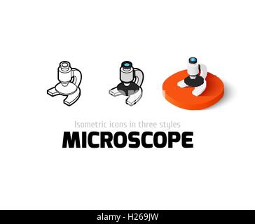 Icona di microscopio in stile differente Illustrazione Vettoriale