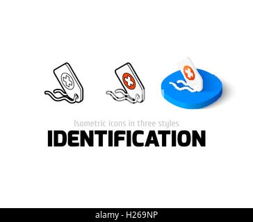 Icona di identificazione in stile differente Illustrazione Vettoriale