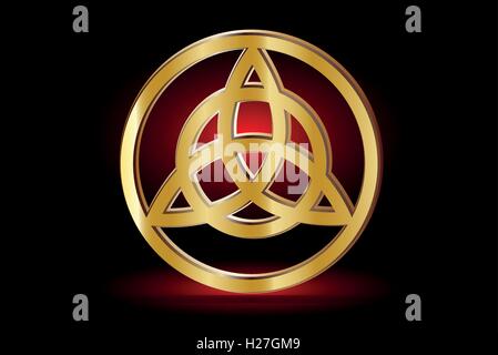 Triquetra simbolo , illustrazione vettoriale ,simbolo di forza, l'onore e gloria, Illustrazione Vettoriale