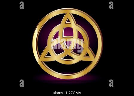 Triquetra simbolo , illustrazione vettoriale ,simbolo di forza, l'onore e gloria, Illustrazione Vettoriale