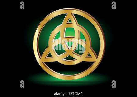 Triquetra simbolo , illustrazione vettoriale ,simbolo di forza, l'onore e gloria, Illustrazione Vettoriale