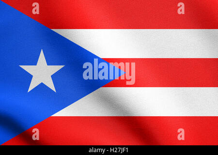 Il Puerto Rican nazionale bandiera ufficiale. Simbolo patriottico, banner, elemento dello sfondo. Bandiera di Puerto Rico sventolare nel vento Foto Stock