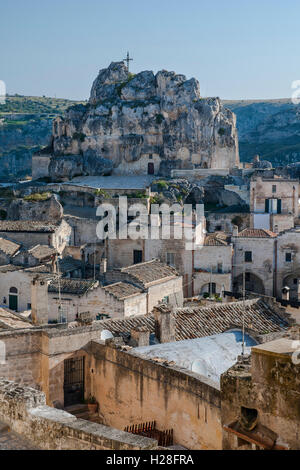 Matera - chiesa grotta di San Giovanni Monterrone, Sasso Caveoso Foto Stock