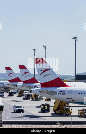 Compagnia aerea austriaca piani allineate Foto Stock