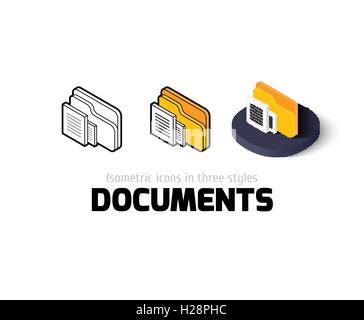 Icona di documenti in stile differente Illustrazione Vettoriale