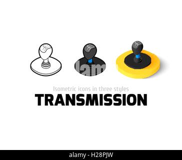 Icona della trasmissione in stile differente Illustrazione Vettoriale