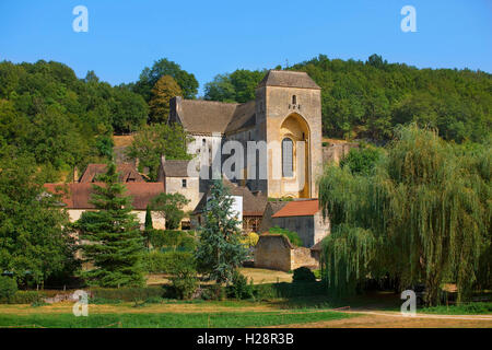 Saint-Amand-de-Coly abbey, Dordogne, Francia Foto Stock