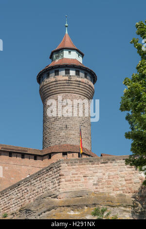 Torre Sinwell, Kaiserburg, Norimberga, Baviera, Germania Foto Stock