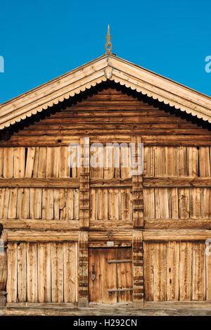 Vecchio deposito, granaio in legno, Uvdal, Numedal, Norvegia Foto Stock