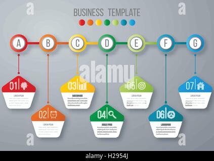 Timeline modello infographics Illustrazione Vettoriale