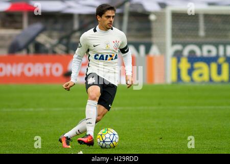 Sao Paulo, Brasile. Xxv Sep, 2016. Corinzi X FLUMINENSE - Fagner durante il match tra Corinthians e Fluminense tenutasi presso l'Arena corinzi, zona est di São Paulo. La partita è valida per la ventisettesima round del Brasileirão 2016 Chevrolet. Credito: Foto Arena LTDA/Alamy Live News Foto Stock