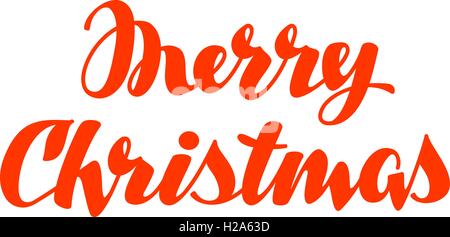 Buon Natale scritta a mano. Vettore elemento di calligrafia per la progettazione xmas card Illustrazione Vettoriale