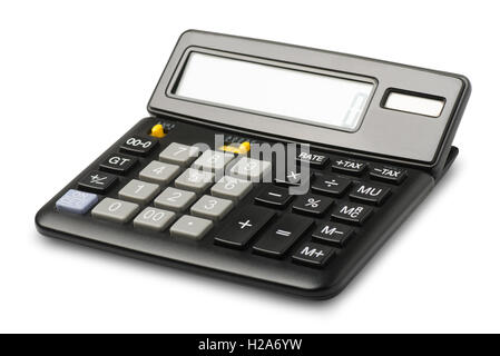 Calcolatrice isolati su sfondo bianco Foto Stock